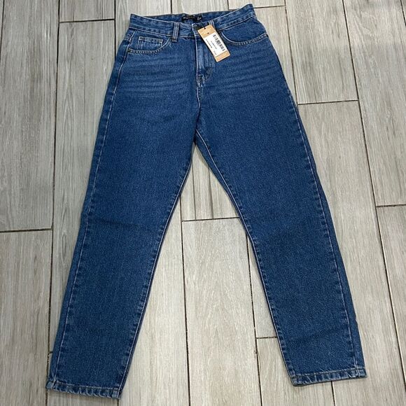 Nasty Gal Organic Denim High Waisted Mom Jeans - Sz 2 NWT - Picture 1 of 7